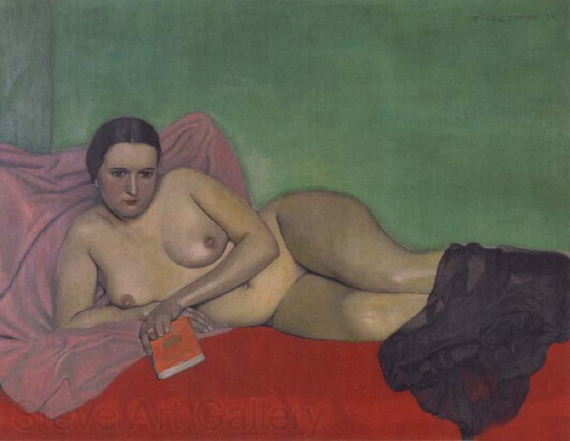 Felix Vallotton Nude holding a book Norge oil painting art